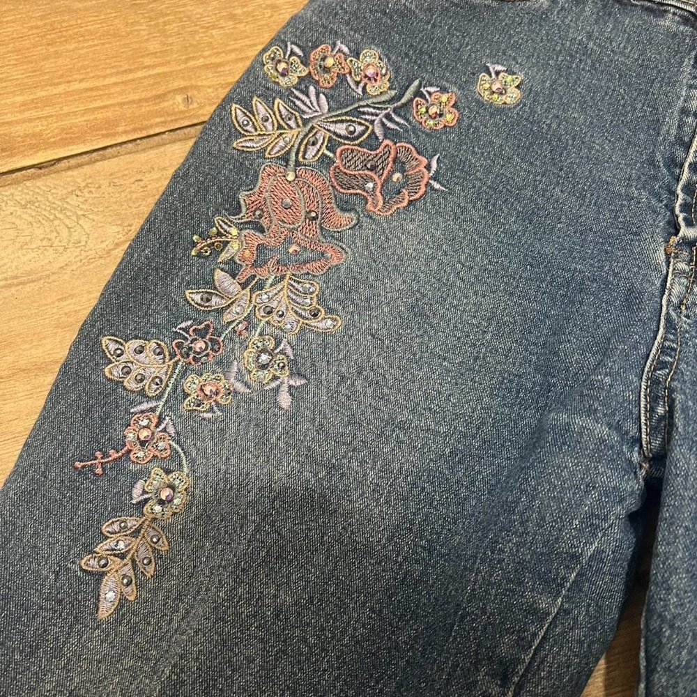 y2k floral bedazzled bling jeans - Picture 4 of 8